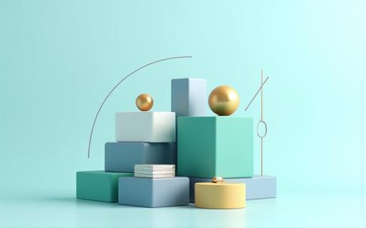 バランスの取れたポートフォリオを示す抽象的な図